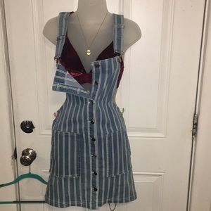 Overall denim dress
